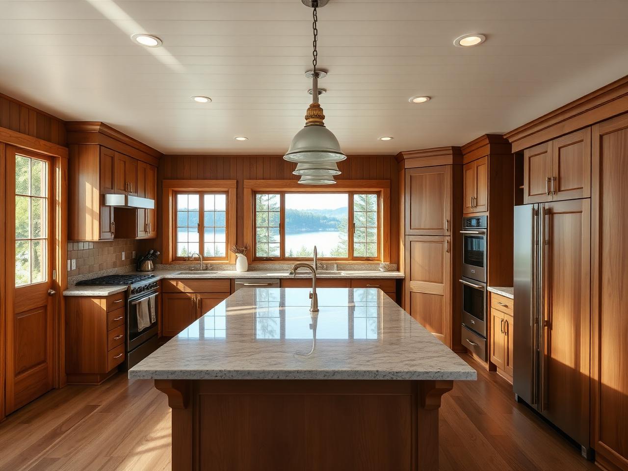 Kitchen — Appliances off, no leaks under sinks.