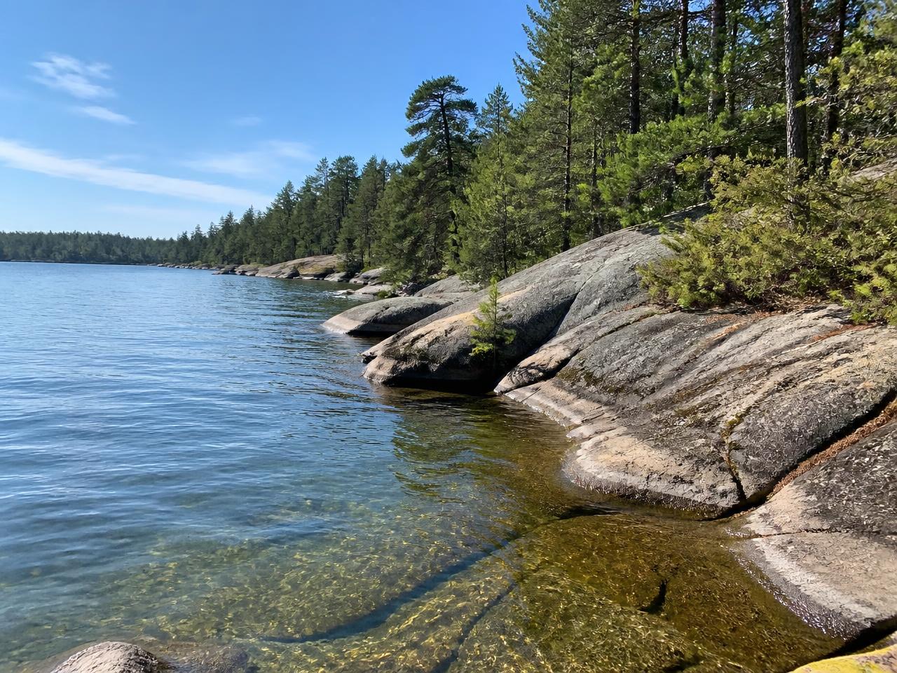 Shoreline — Waterline stable, no erosion or flooding observed.